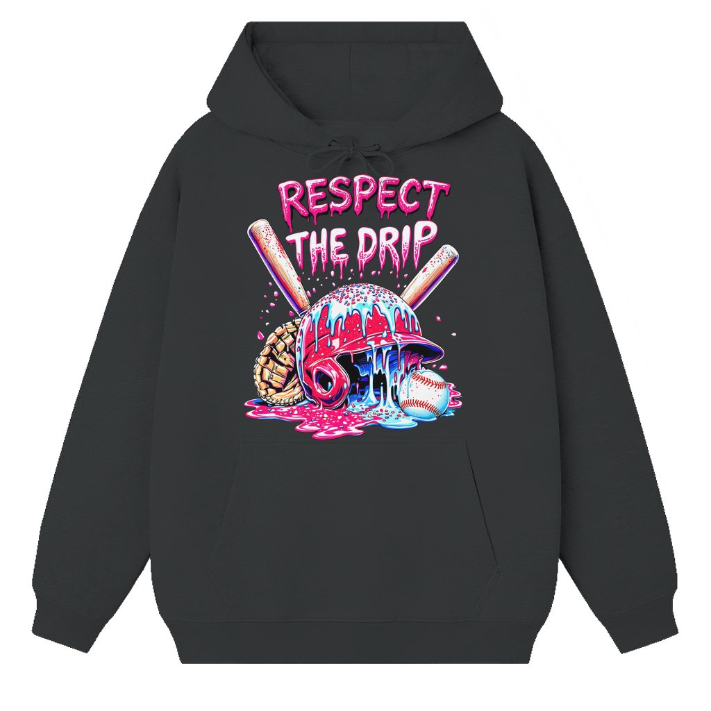 Vintage Baseball Drip Ice Cream Drip Hoodie – Birthday Gift for Men Women - front view
