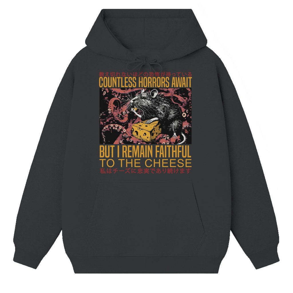 Funny Rat Hoodie – Faithful to the Cheese Birthday Gift for Him Her - front view