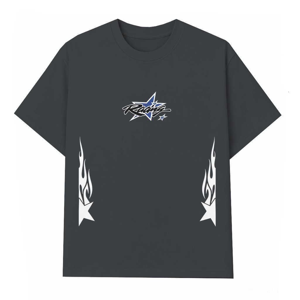 Star and Letter T-shirt – Summer Gift for Men Streetwear Casual - front view