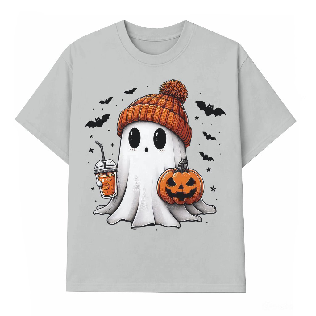 Cute Ghost T-shirt – Halloween Gift for Women Retro Vintage - front view