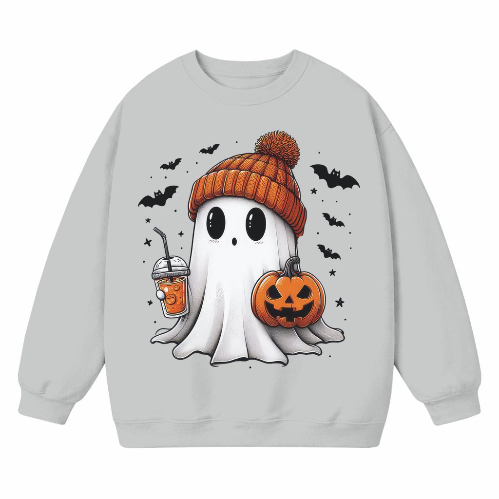 Cute Retro Ghost Sweatshirt – Halloween Gift for Women - front view