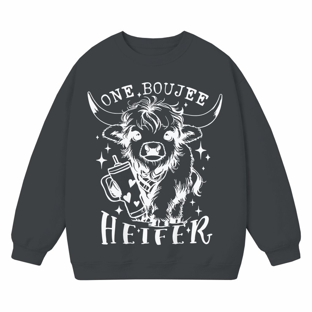 Funny Boujee Heifer Highland Cow Sweatshirt – Gift for Women - front view