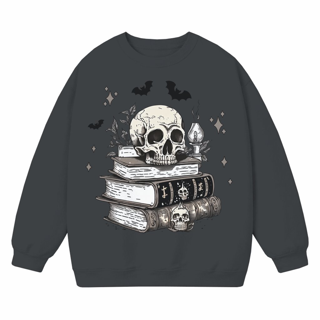 Witchy Skull Sweatshirt – Halloween Gift Gothic Spooky - front view