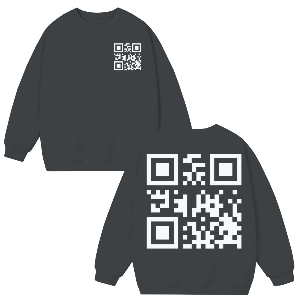 QR Code Scannable Sweatshirt – Gift Streetwear 2 Sided Print - front view