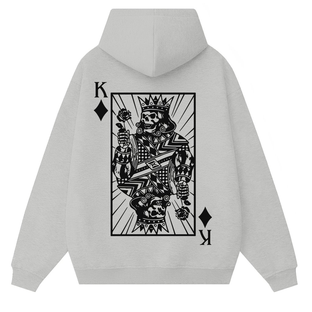 Playing Card Graphic Hoodie – Gift for Men Trendy Streetwear - front view