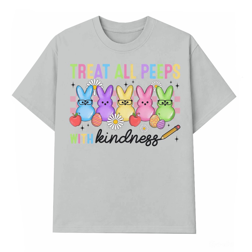 Funny Peeps Kindness Wash Tee – Easter Gift for Teachers & Students - front view