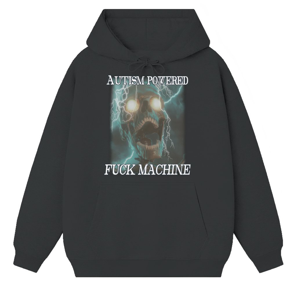 Funny Meme Autism Powered Hoodie – Autism Awareness Gift Streetwear - front view