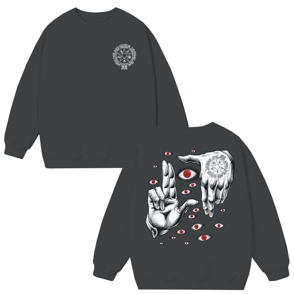 Occult Symbol Sweatshirt – Birthday Gift for Men Edgy Streetwear Style - front view