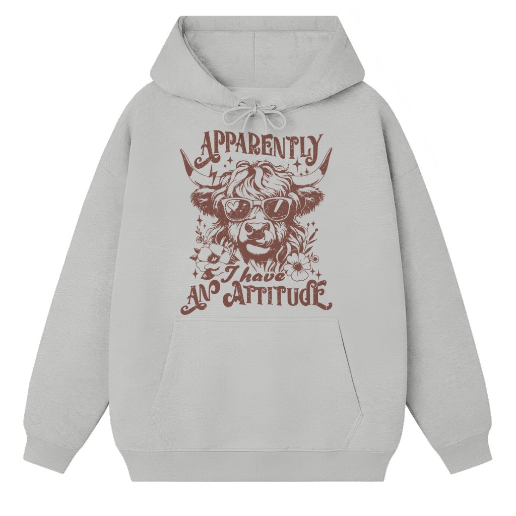 Funny Highland Cow Hoodie – Gift for Adults Sarcastic Western Snarky - front view
