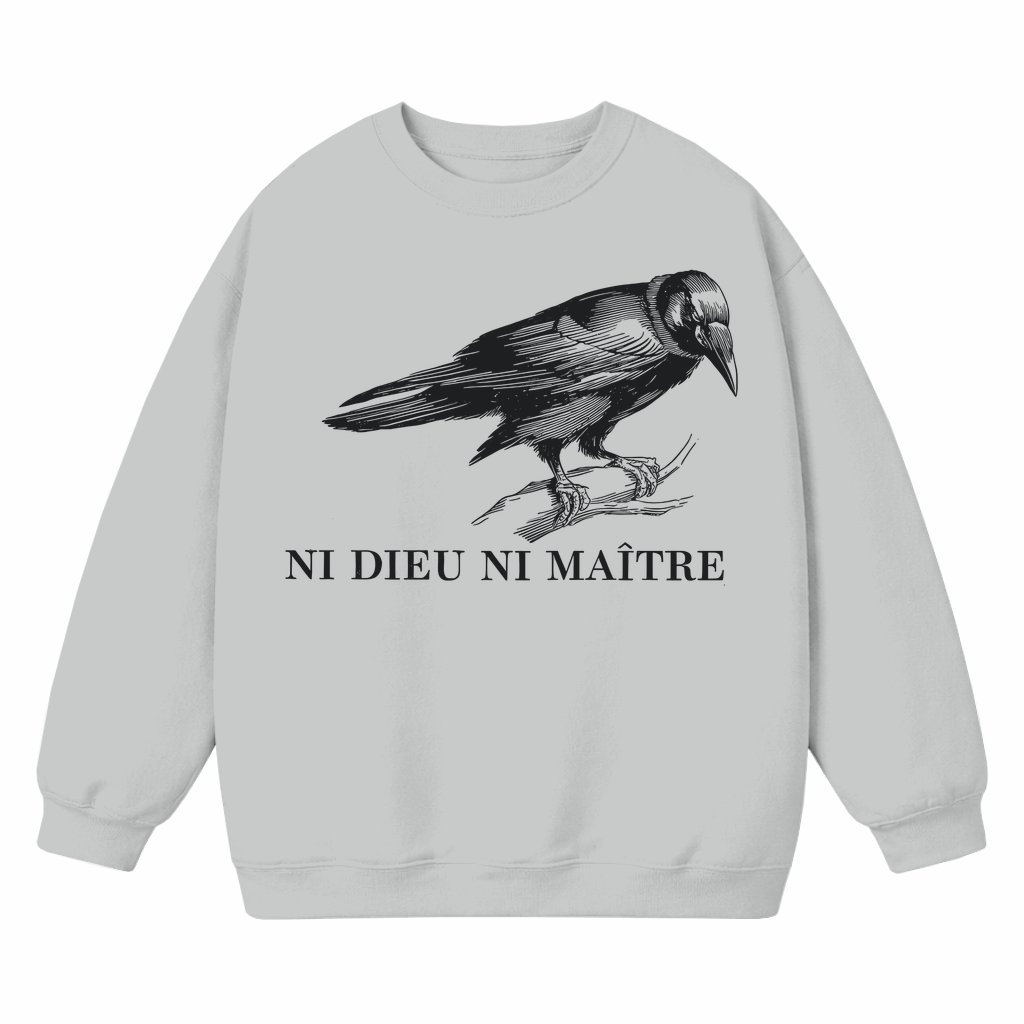 No God No Master Anti-Authoritarian Sweatshirt – Gift for Anarchist Leftist Protest - front view