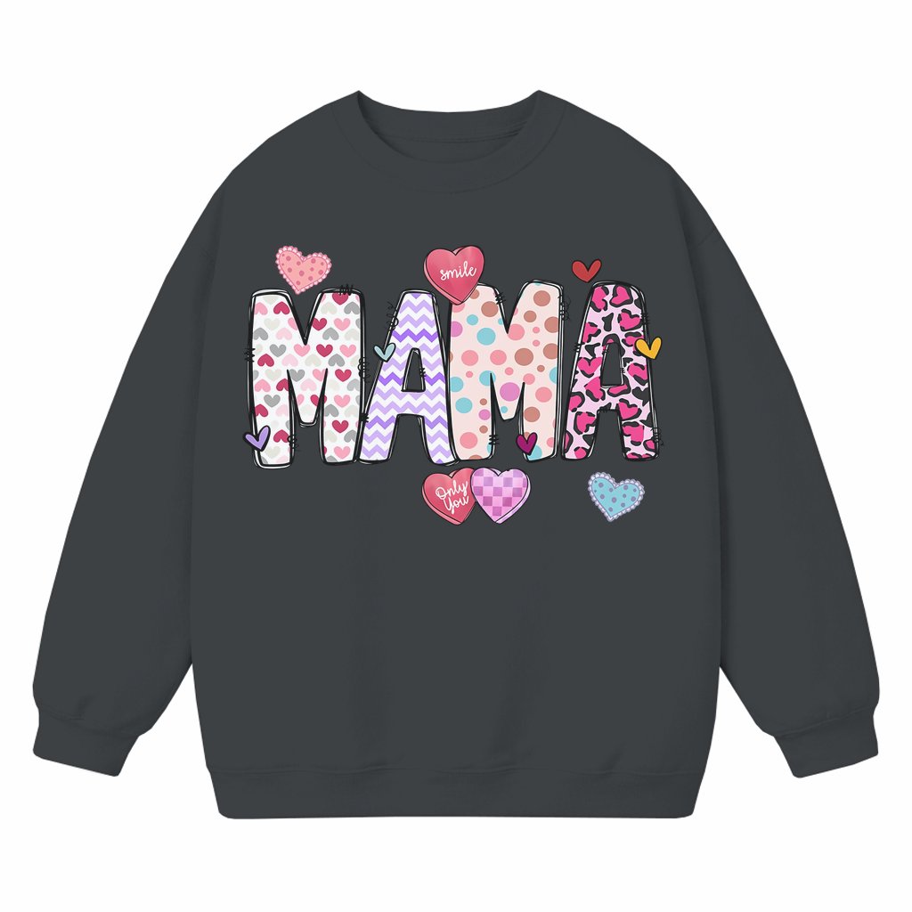 Cool Mama Valentine Sweatshirt – Birthday Gift for Mom - front view