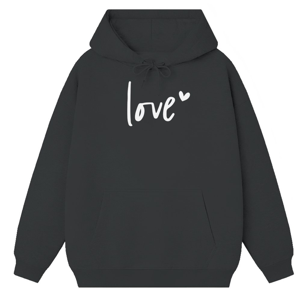 Cute Love Heart Hoodie – Valentine's Day Gift for Her Trendy Couple - front view