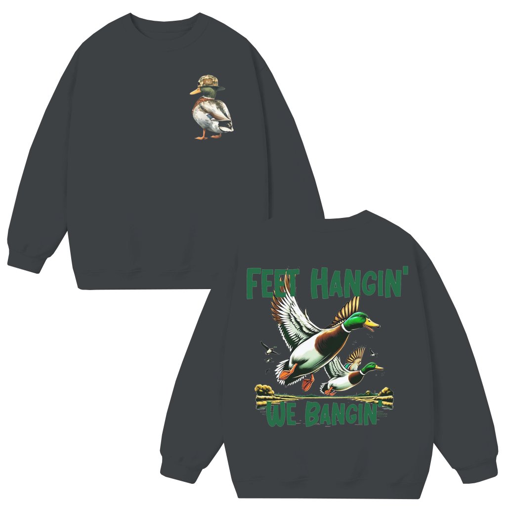 Hunting Fishing Sweatshirt – Gift for Men Women Duck Hunting 2 Sided Print - front view