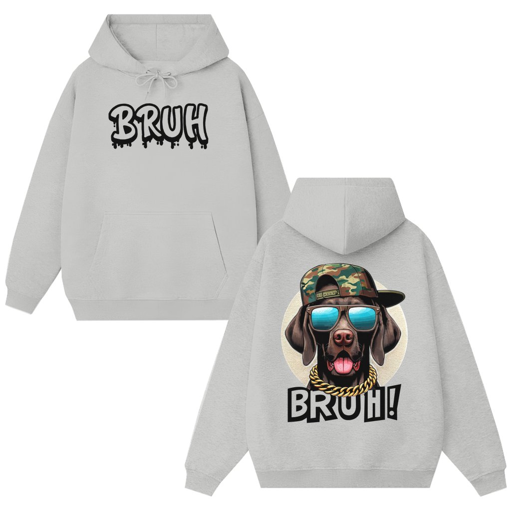 Cute Bruh Dog Hoodie – Hunting Dog Lover Gift Funny 2 Sided Print - front view