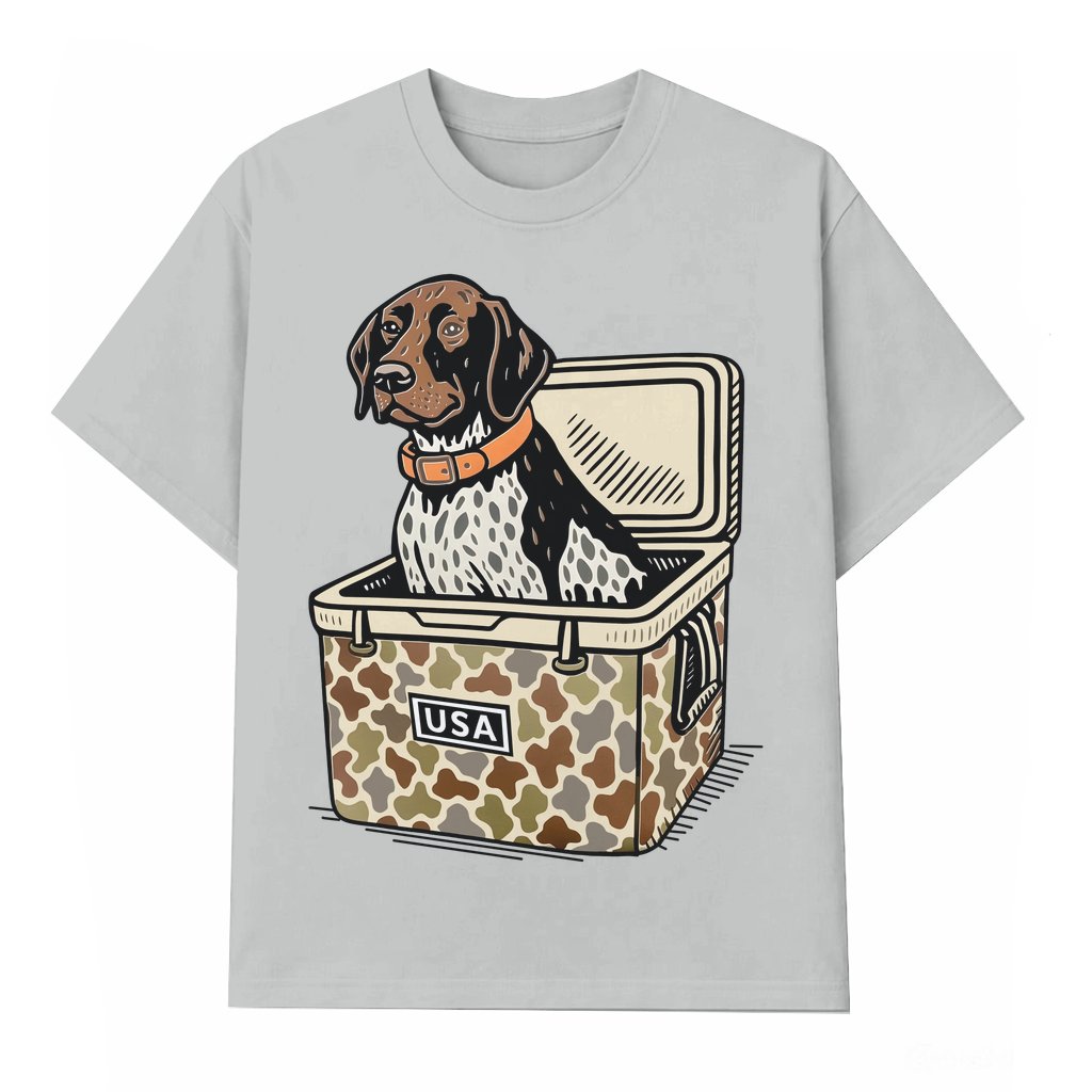 German Shorthaired Pointer Hunting T-shirt – Gift for Outdoors Lover Camo Summer - front view