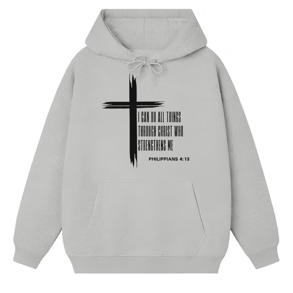 Inspirational Philippians 4:13 Hoodie – Christian Faith Gift for Believer Classic - front view