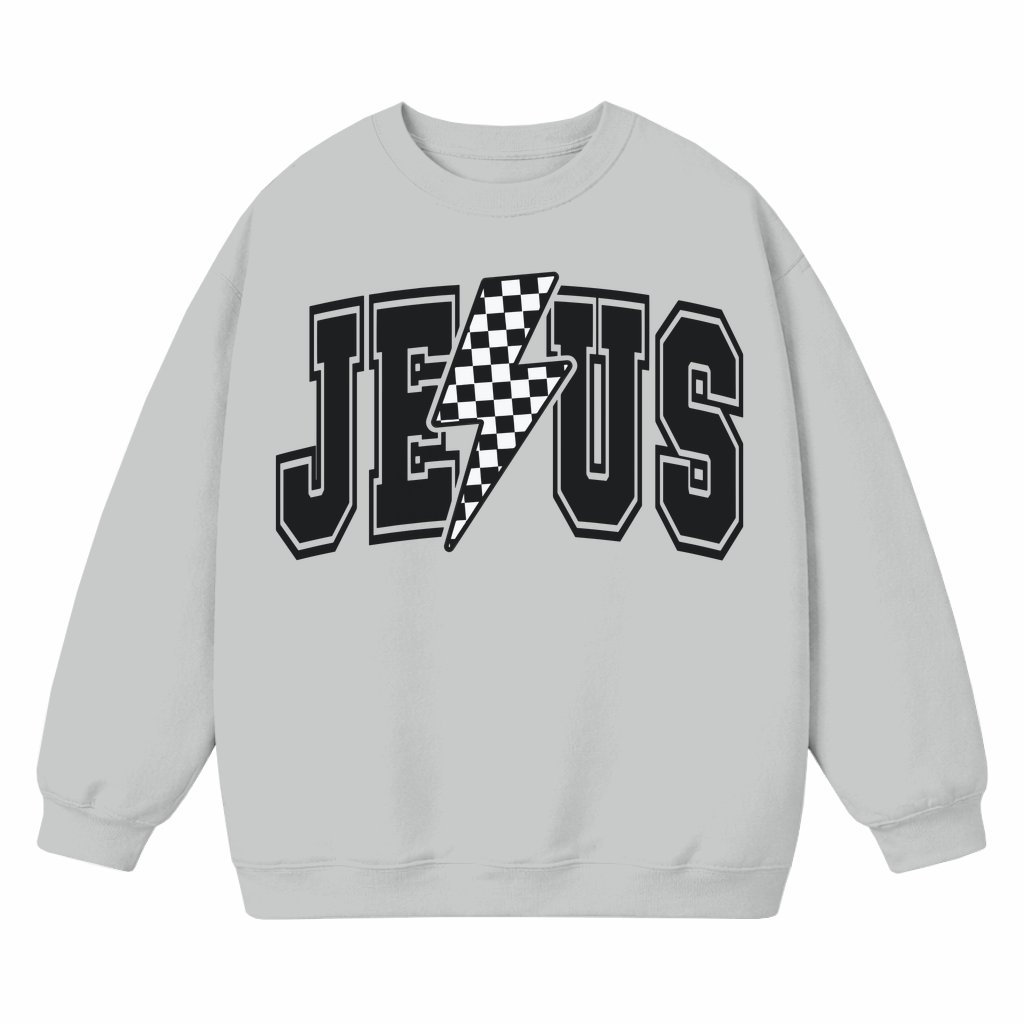Christian Jesus Lightning Bolt Sweatshirt – Gift for Women Retro - front view