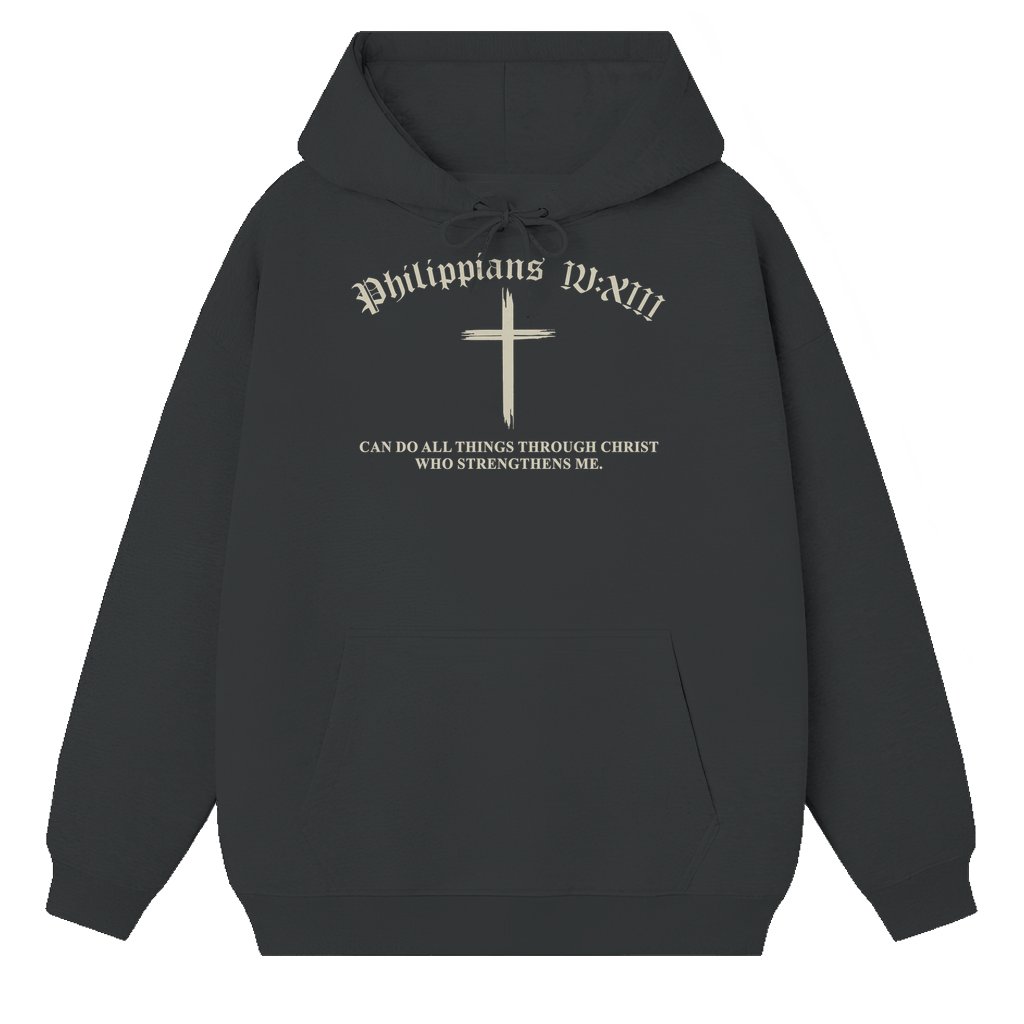 Philippians 4:13 Hoodie – Christian Gift for Believers Bible Verse - front view