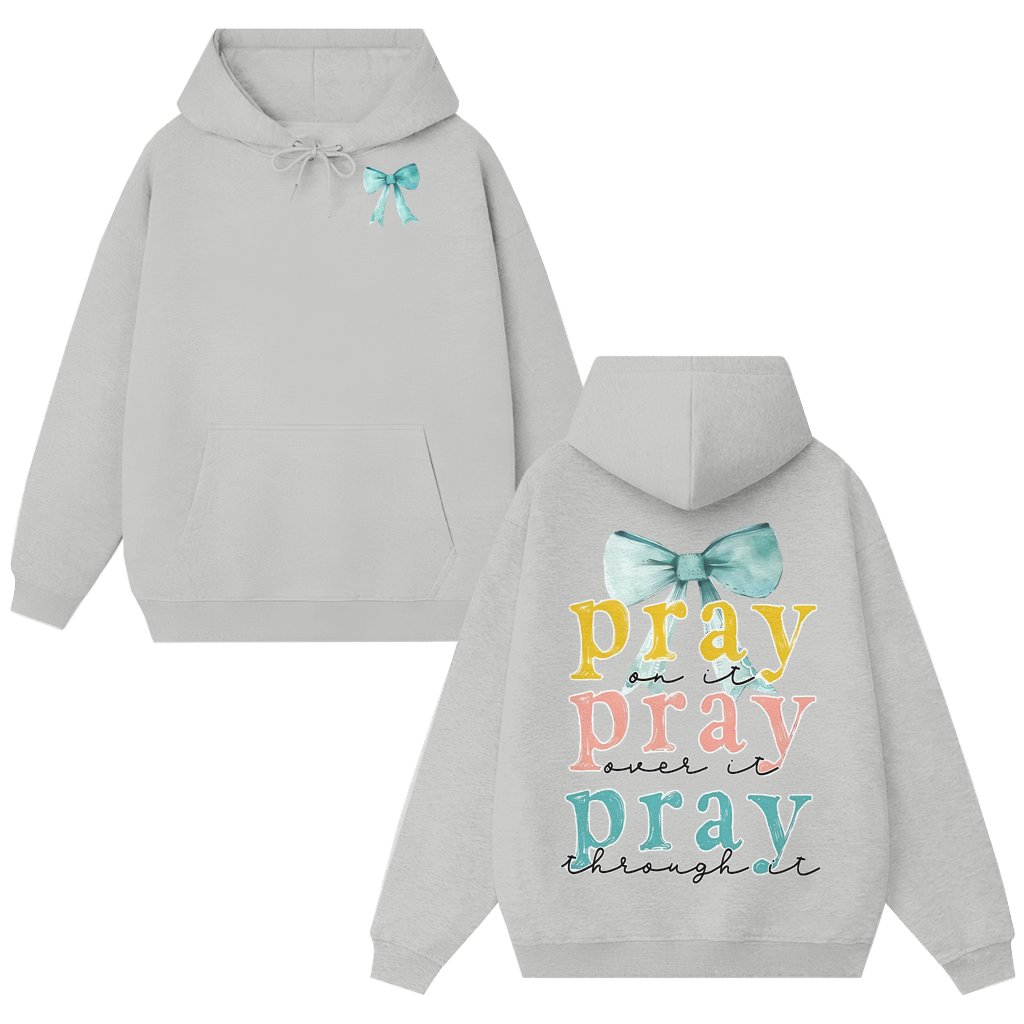 Pray On It Hoodie – Christian Faith Gift Inspiring Bible Verse Cross - front view