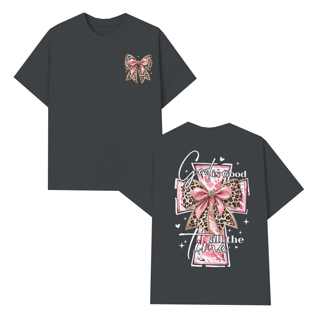 God Is Good All The Time Christian T-shirt – Watercolor Cross Gift - front view