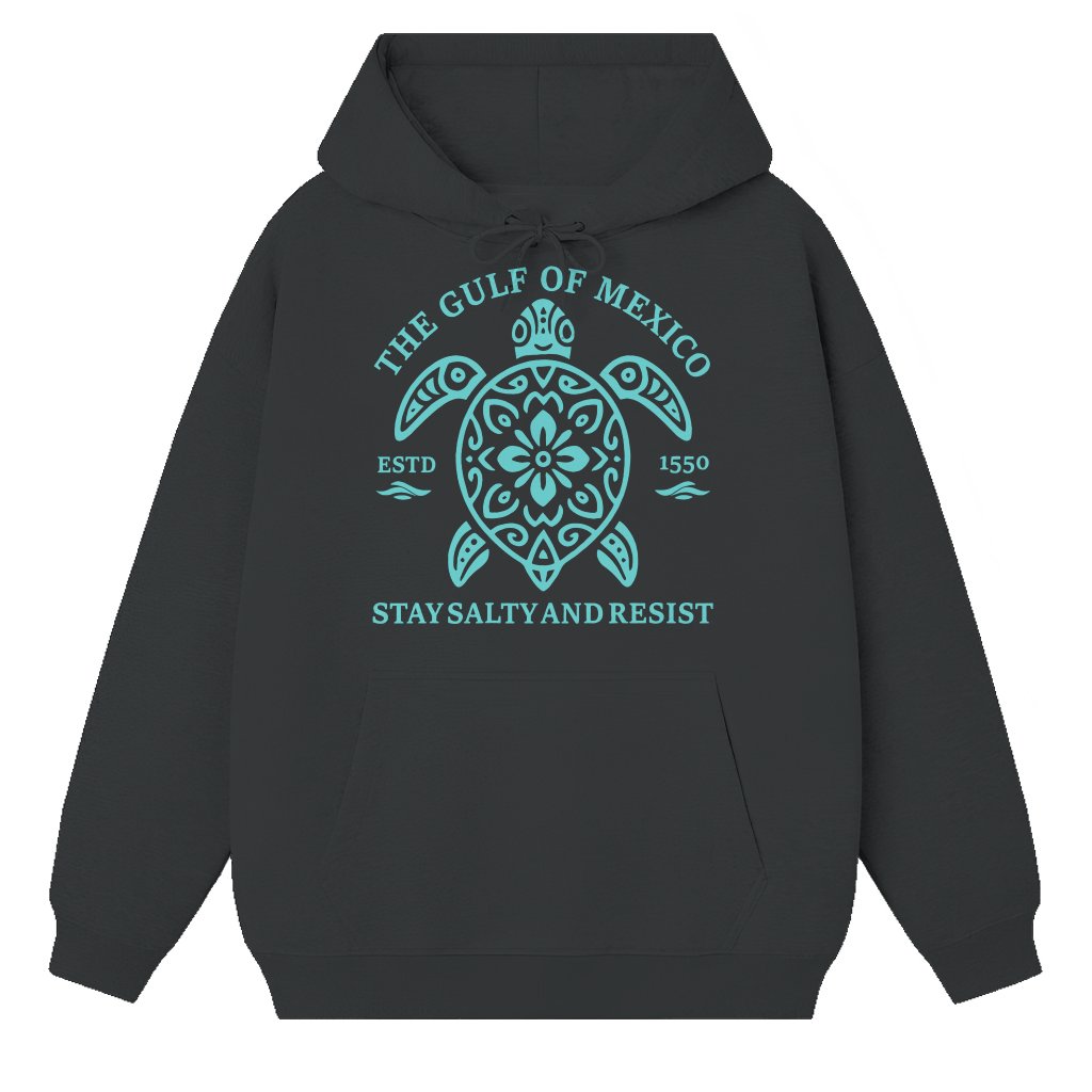 Gulf of Mexico Stay Salty Turtle Hoodie – Beach Lover Gift Vintage Texas Beach - front view