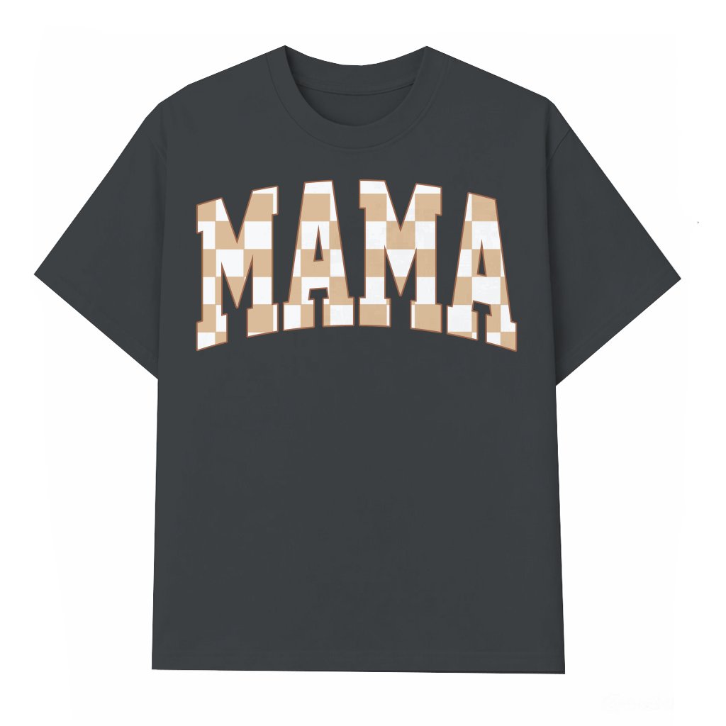 Retro Checkered Mama T-shirt – Gift for Mom Summer - front view