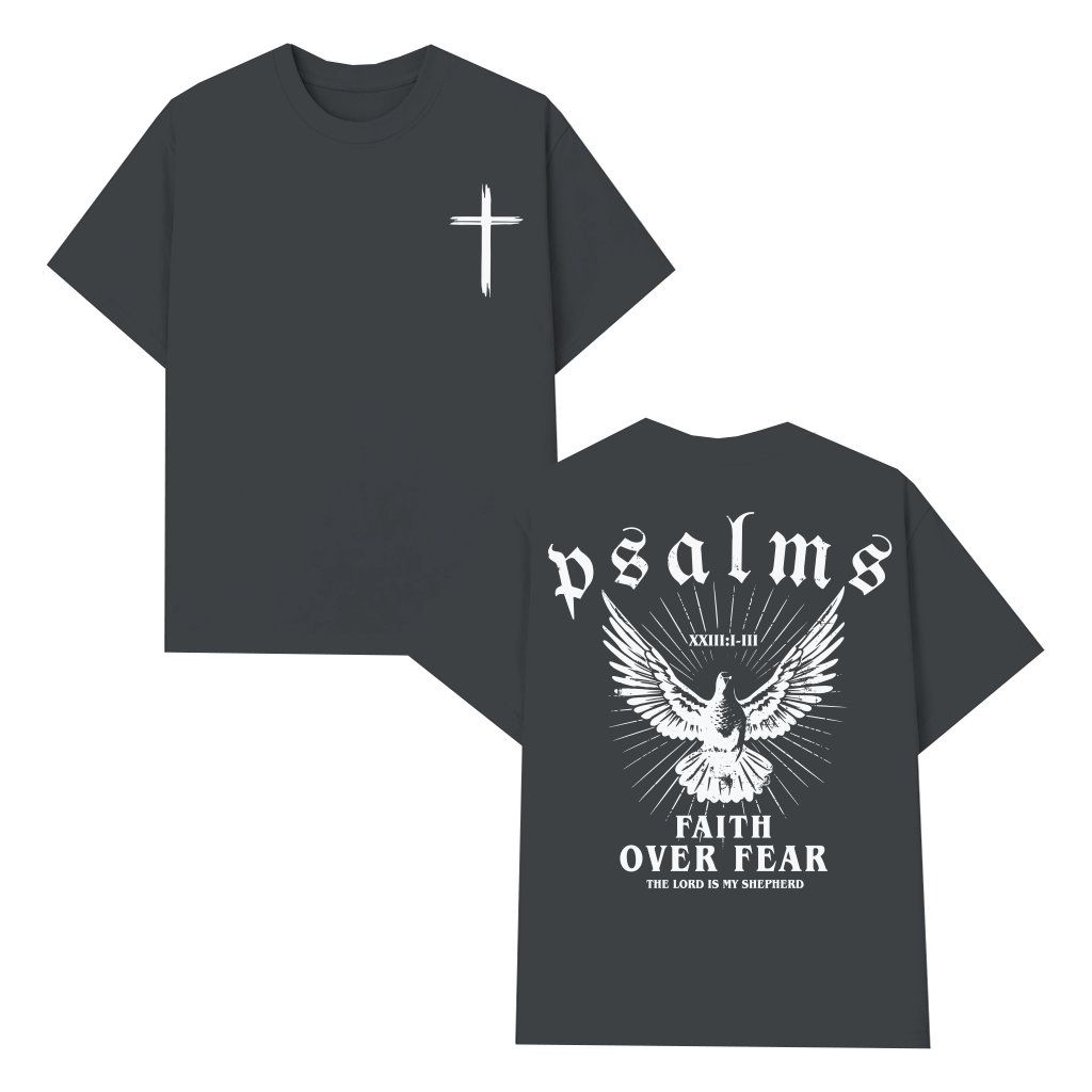 Faith Over Fear T-shirt – Gift for Men Christian Bible Verse - front view