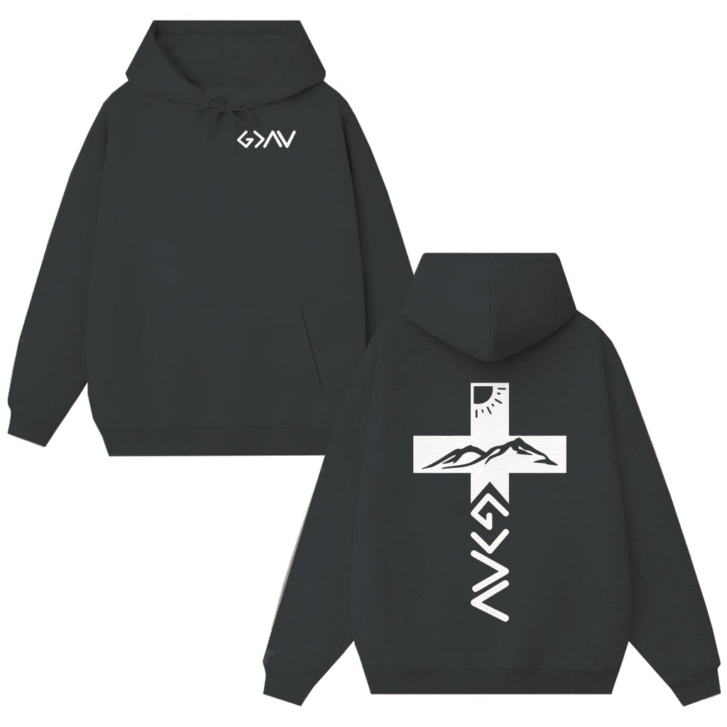 God Is Greater Hoodie – Christian Faith Over Mountains Gift Classic Trendy - front view