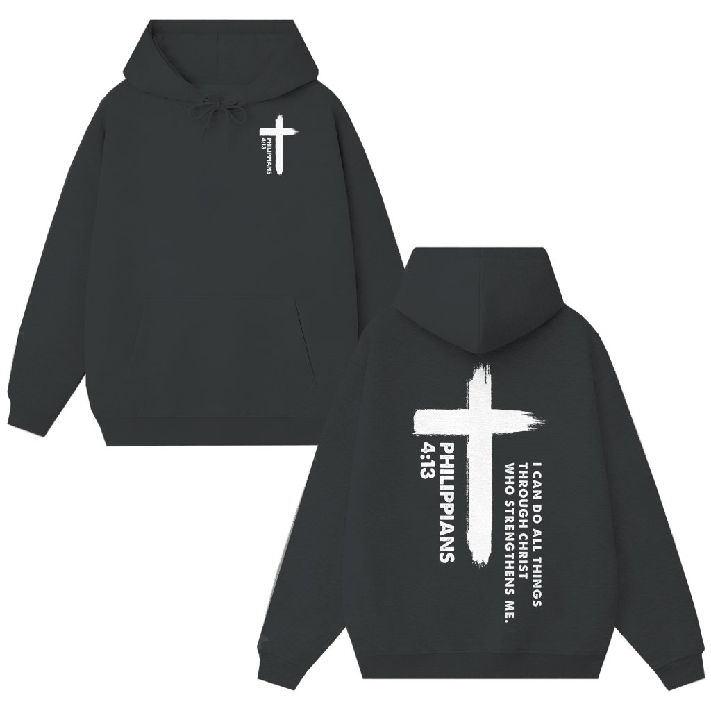 Philippians 413 Bible Verse Christian Hoodie – Inspirational Gift for Men Women - front view