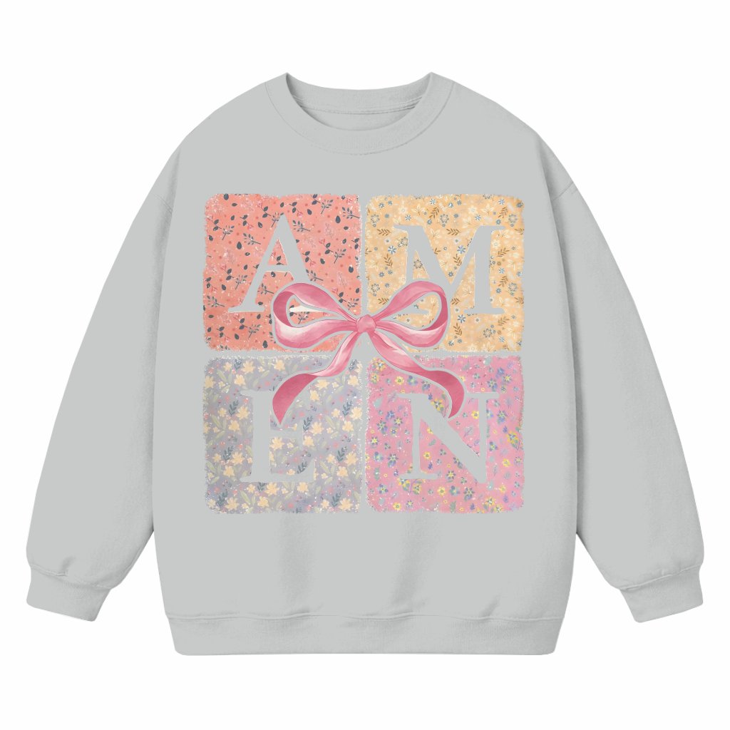 Amen Jesus Floral Sweatshirt – Easter Christian Gift - front view