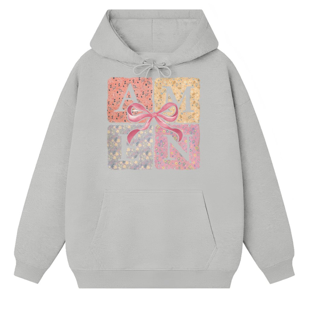Floral Amen Jesus Hoodie – Christian Easter Gift - front view