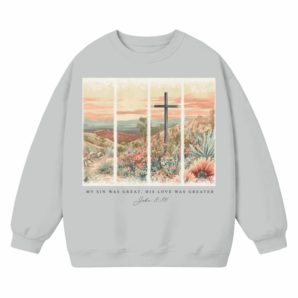 Christian Easter Sweatshirt – Gift for Women Religious Jesus Cross Bible Verse - front view