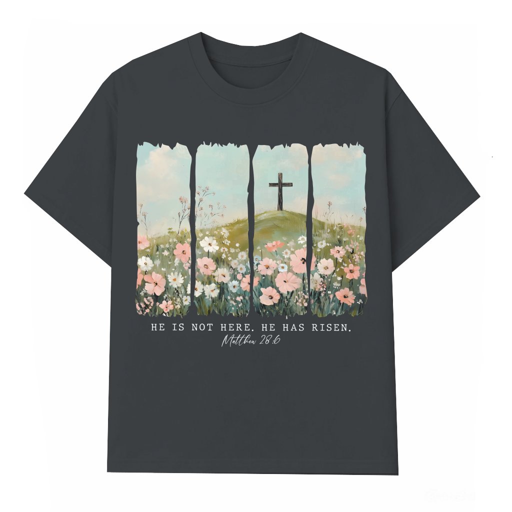 He Has Risen Jesus T-shirt – Easter Christian Gift for Men Women - front view