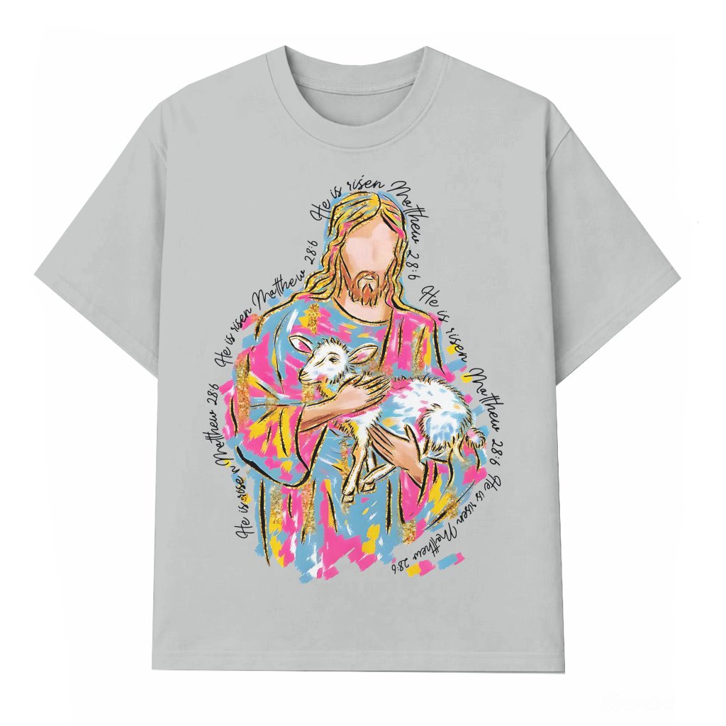 He is Risen T-shirt – Christian Easter Scripture Gift - front view