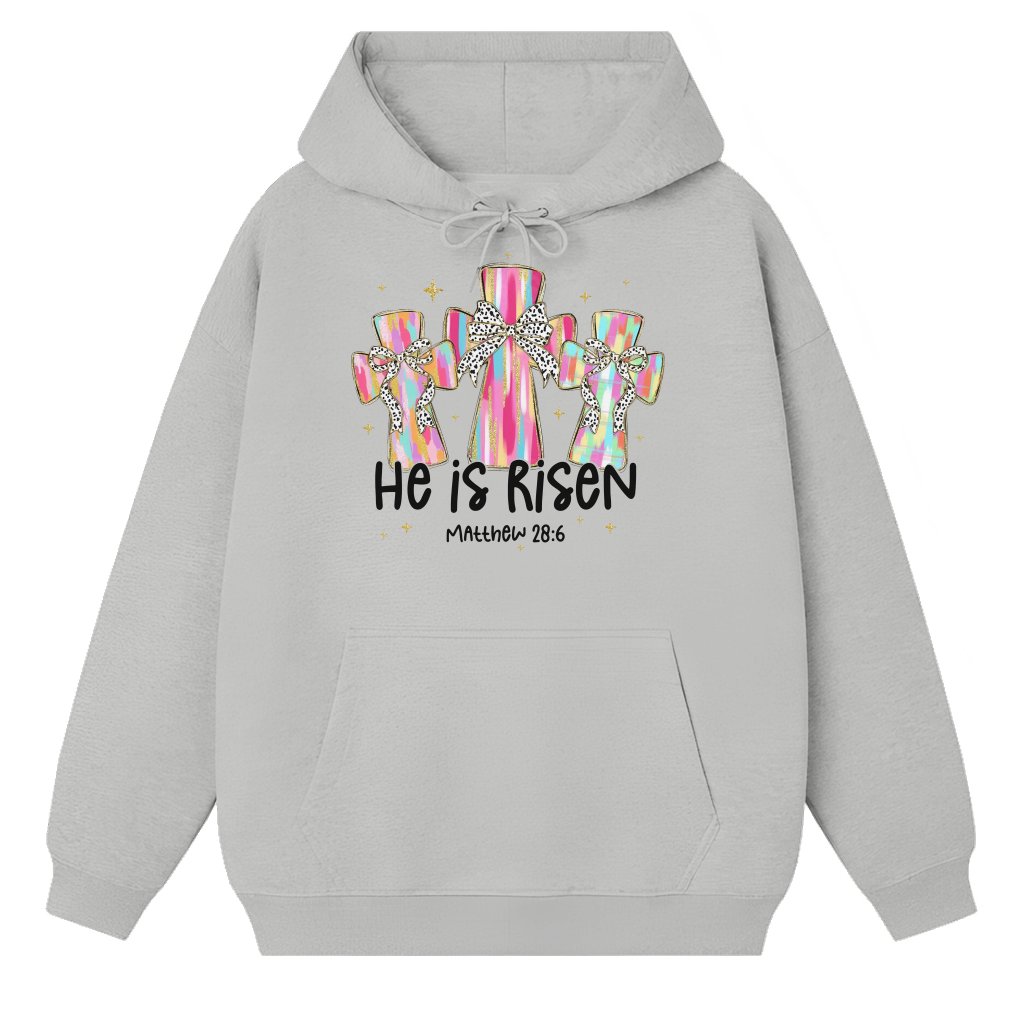 He is Risen Hoodie – Christian Easter Gift - front view
