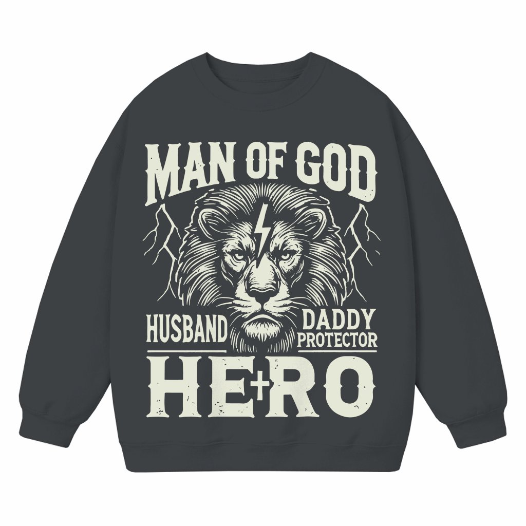 Man of God Sweatshirt – Father's Day Gift for Dad Retro Christian - front view