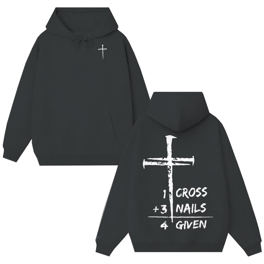 He is Risen Cross Hoodie – Easter Christian Gift - front view