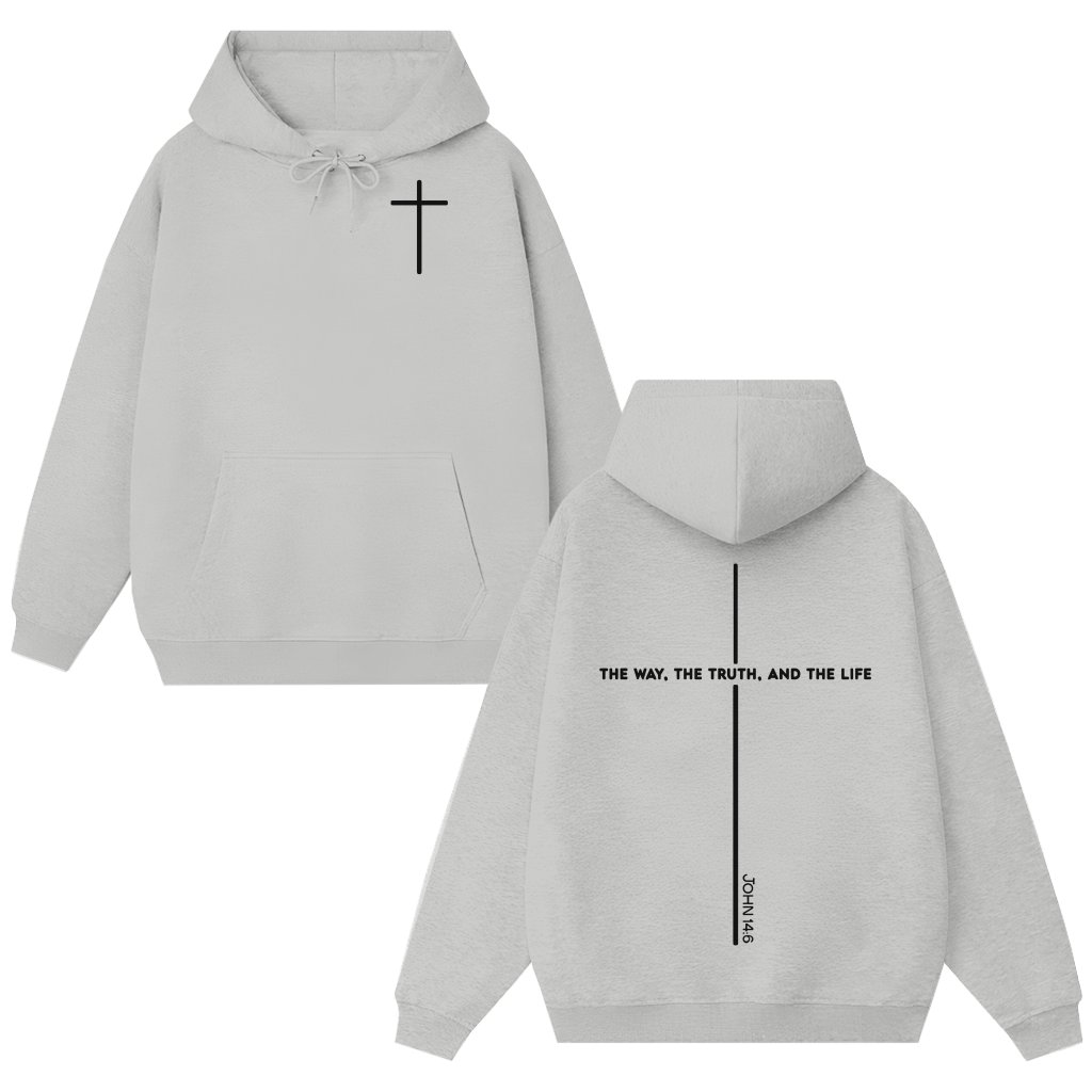 John 14:6 Bible Verse Hoodie – Christian Gift for Him Her The Way The Truth and the Life - front view