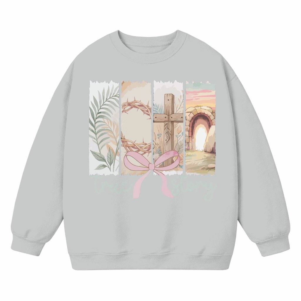 He Is Risen Sweatshirt – Easter Christian Gift Coquette Floral - front view