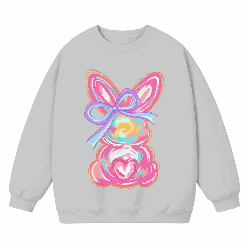 Cute Brushstroke Bunny Sweatshirt – Easter Christian Gift - front view