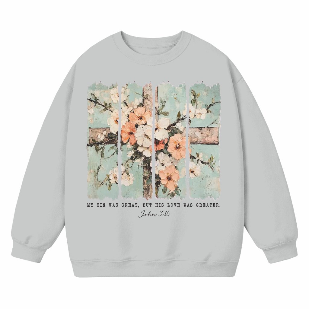 Jesus Is The Light Floral Sweatshirt – Gift for Christian Motivational - front view