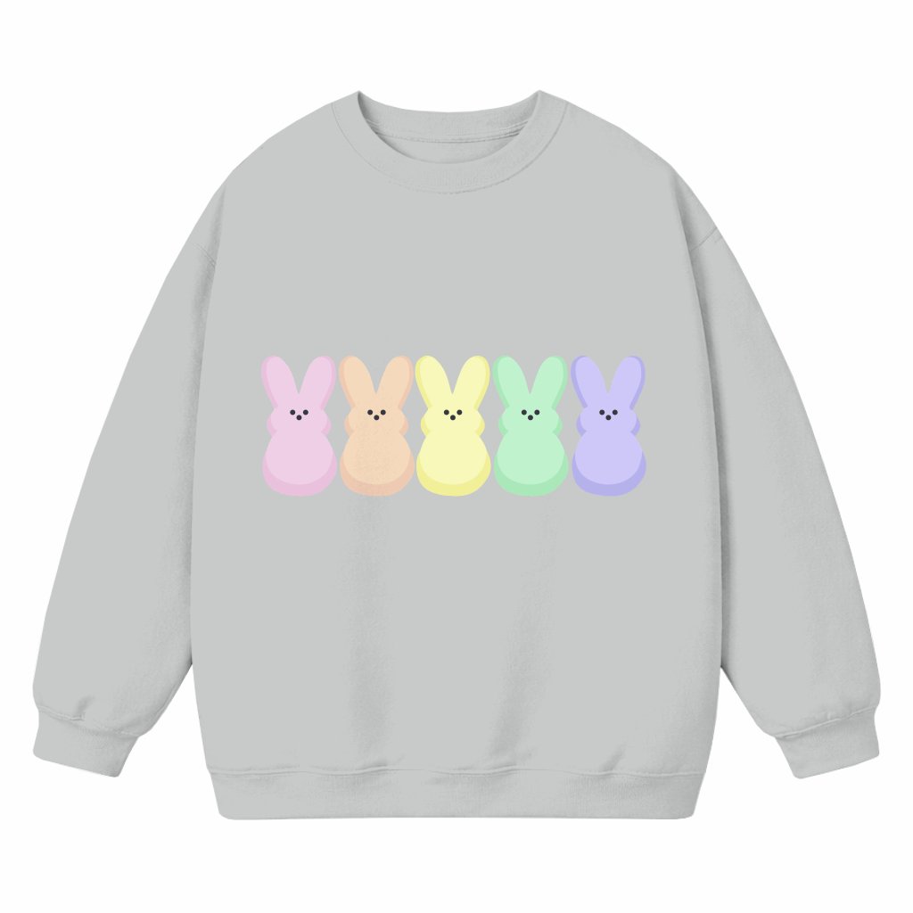Candy Peeps Egg Hunt Sweatshirt – Easter Gift Cute Pastel Rainbow - front view