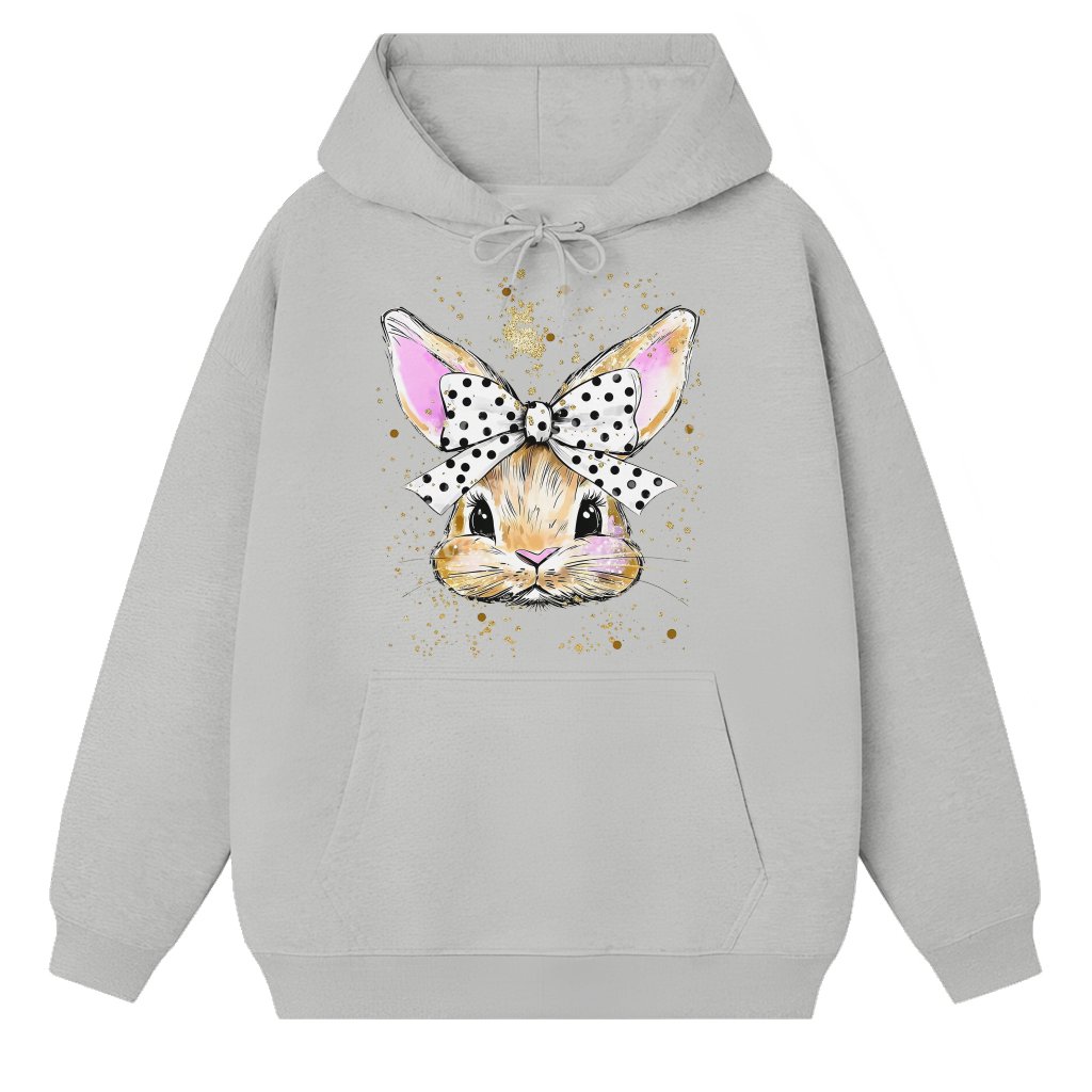 Easter Bunny Hoodie – Easter Gift for Kids Retro Christian Fun - front view
