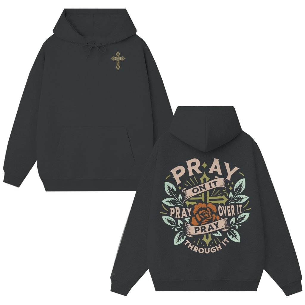 Faith Christian Pray Hoodie – Inspirational Gift for Women Jesus Cross - front view