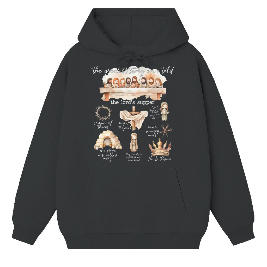 He Is Risen Christian Hoodie – Easter Gift for Christians - front view