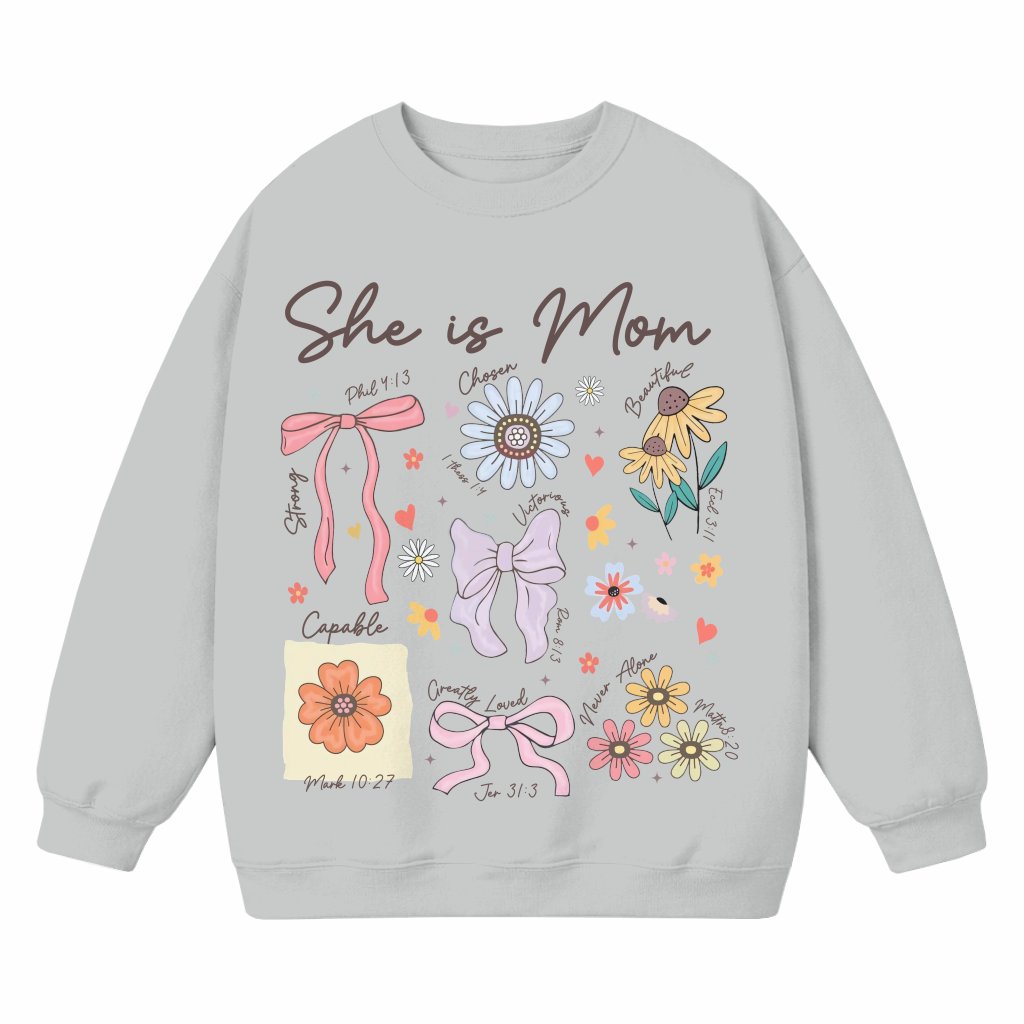 Christian Faith Floral Sweatshirt – Mother's Day Gift for Mom - front view
