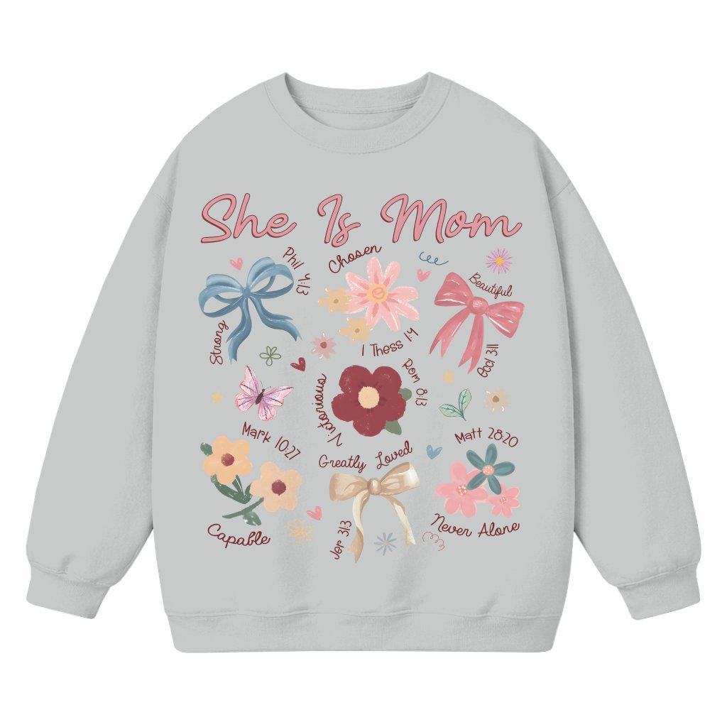 Boho Floral Mama Sweatshirt – Mother's Day Gift for Mom Christian Wildflower - front view
