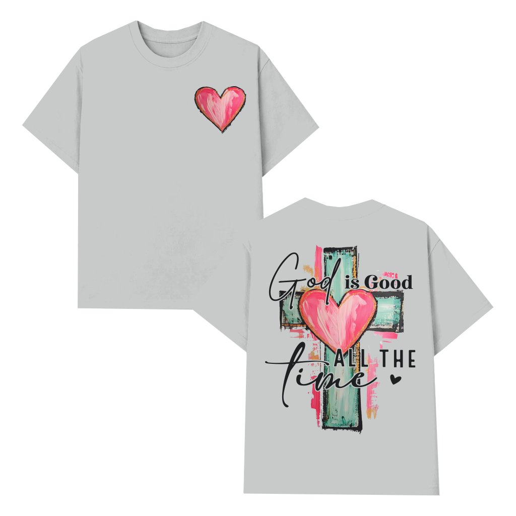 Faithful Christian God Is Good T-shirt – Christian Gift Jesus Watercolor Cross - front view