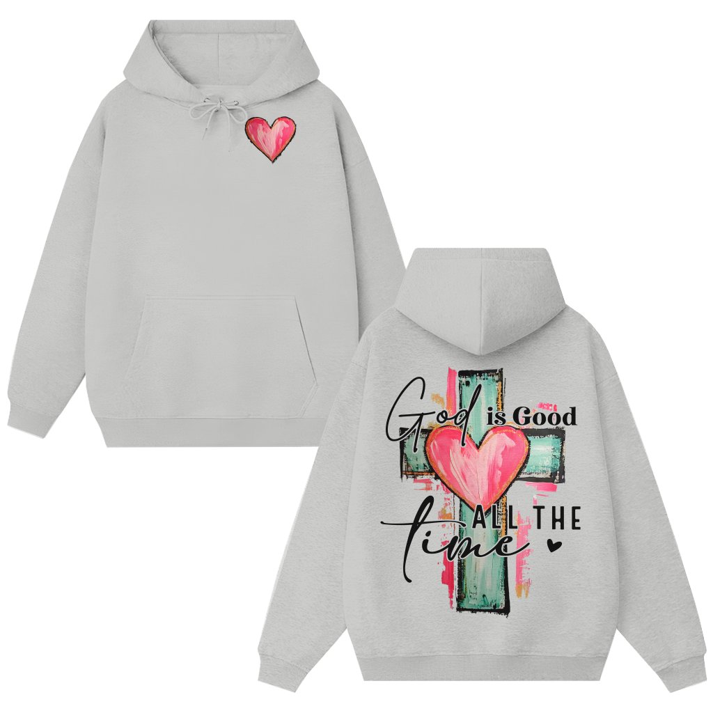 God Is Good Watercolor Cross Hoodie – Mother's Day Gift for Mom Christian - front view