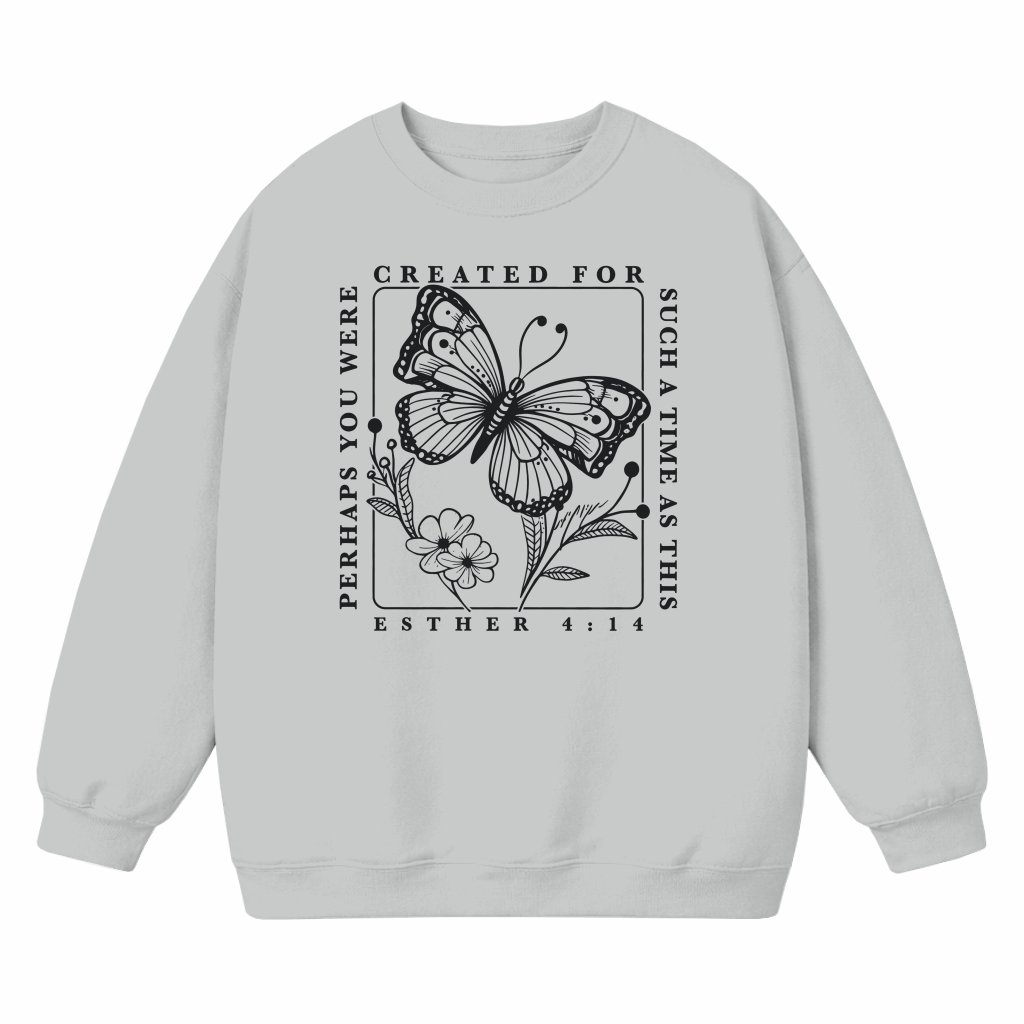 Christian Bible Verse Esther 4:14 Flower Sweatshirt – Christian Gift for Women Cute - front view